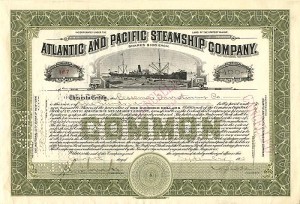 Atlantic and Pacific Steamship Co. - Stock Certificate